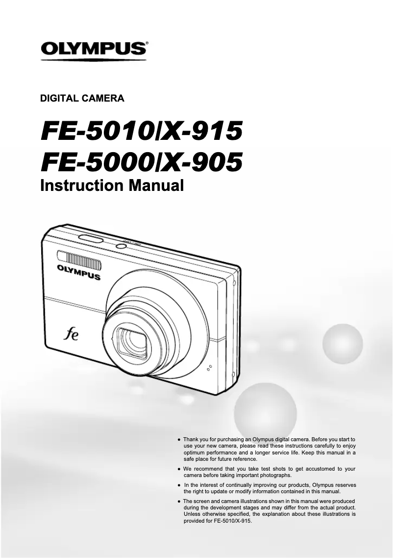 Page 1 de la notice Manuel utilisateur Olympus X-915