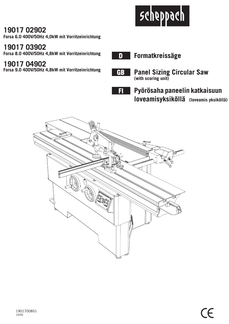 Page 1 of the manual User Manual Scheppach Forsa 6.0
