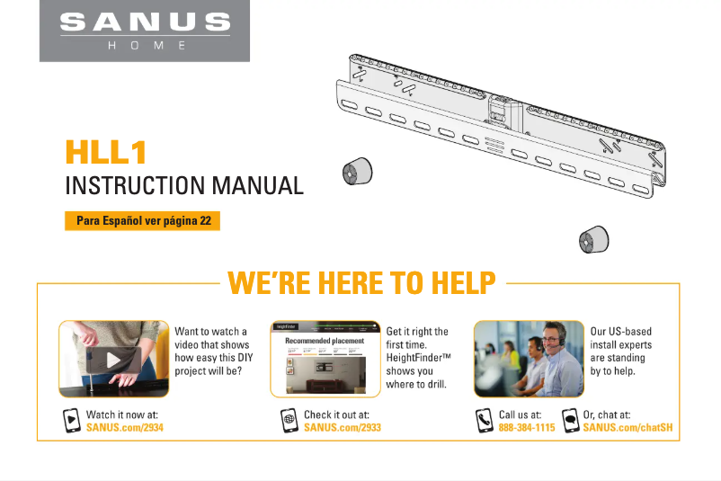 Page 1 of the manual User Manual Sanus HLL1