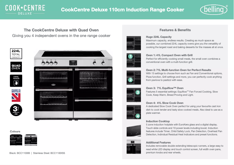 First page image of the manual for BCC1100ISS