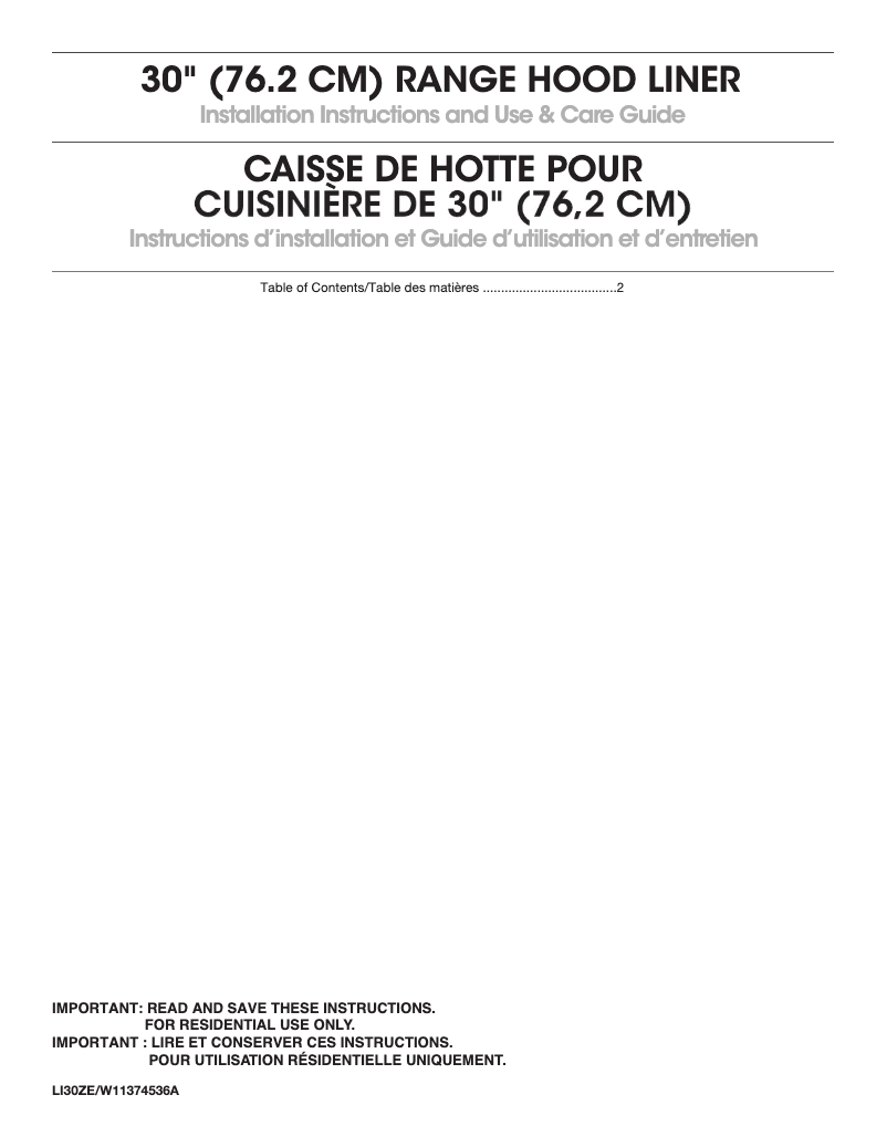 First page image of the manual for UVL5430JSS