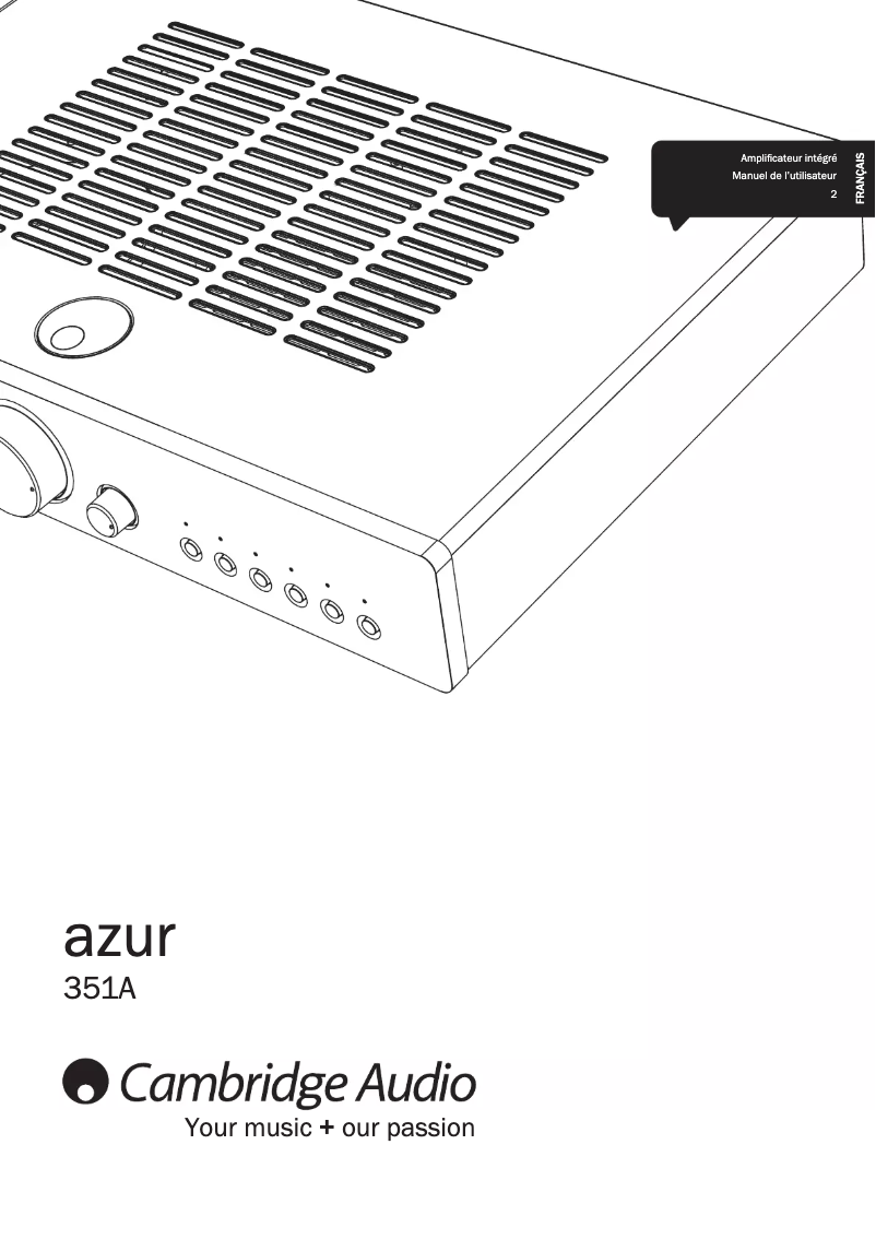 Page 1 of the manual User Manual Cambridge Azur 351A