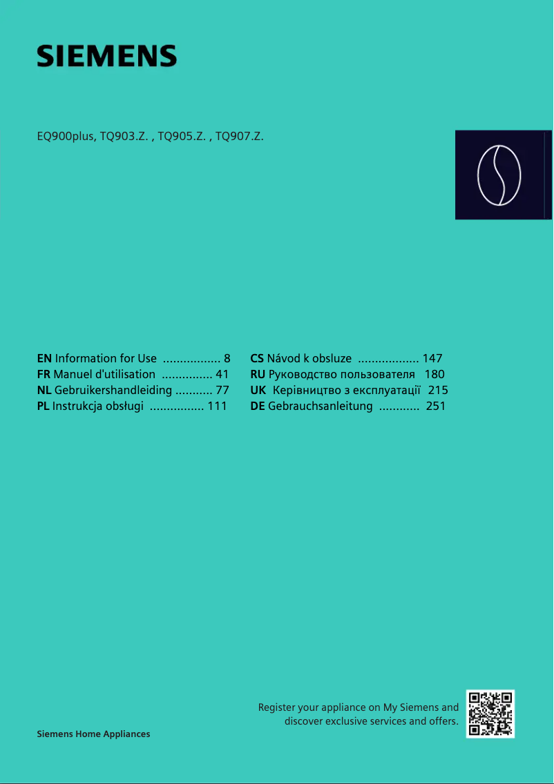 Page 1 of the manual User Manual Siemens TQ903RZ3