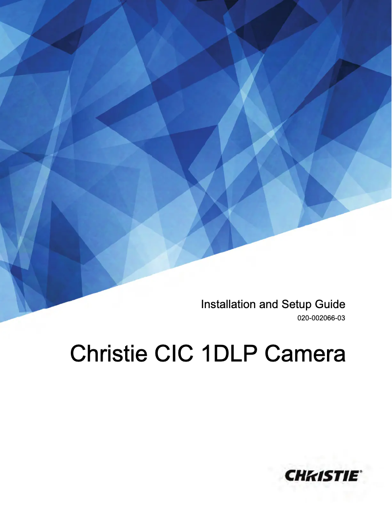 Page 1 of the manual Installation Guide Christie DWU880-GS