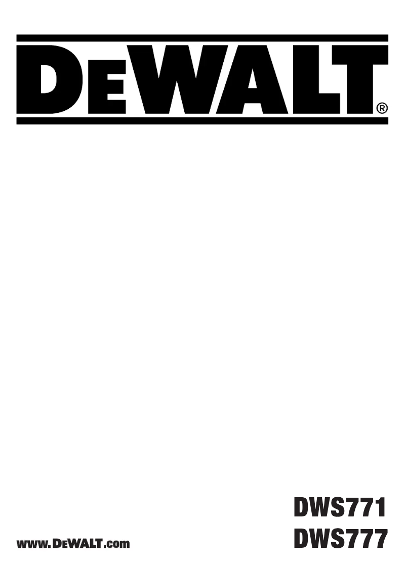 First page image of the manual for DWS777