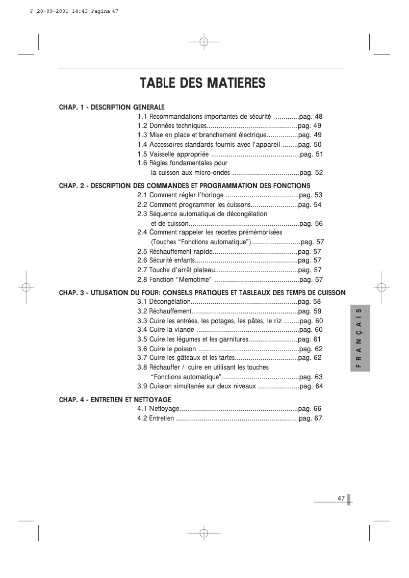 Page 1 of the manual User Manual Rosieres RSK 305 IN