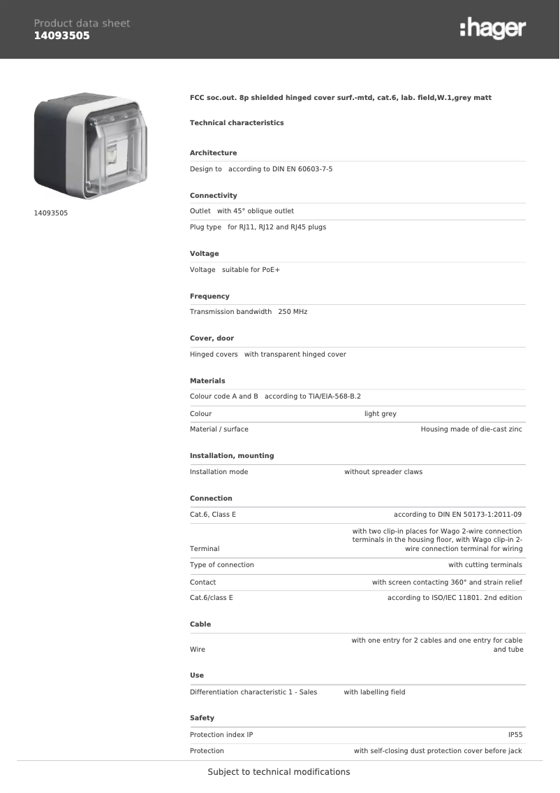 Page 1 of the manual User Manual Berker 14093505