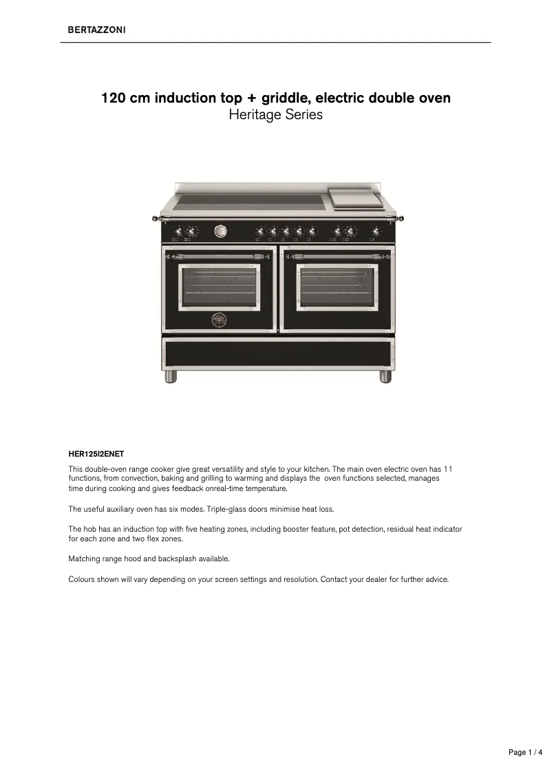 First page image of the manual for HER125I2ENET