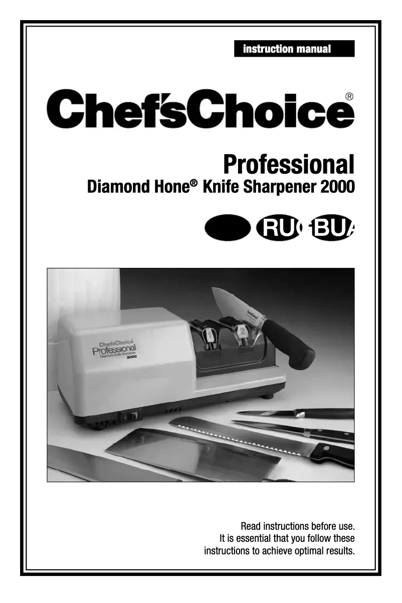 First page image of the manual for Professional Diamond Hone 2000