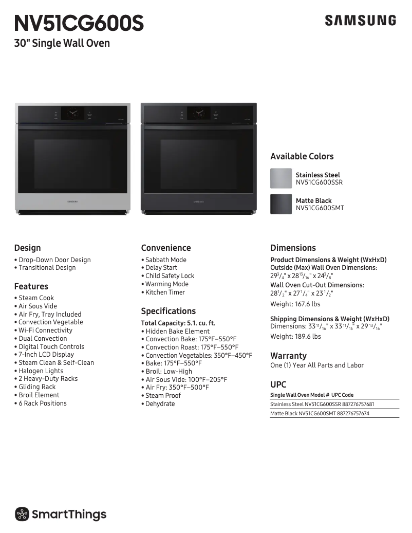 First page image of the manual for NV51CG600SSR