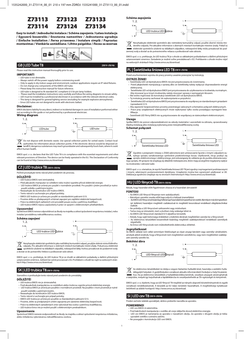 Page 1 of the manual User Manual Emos Z73114