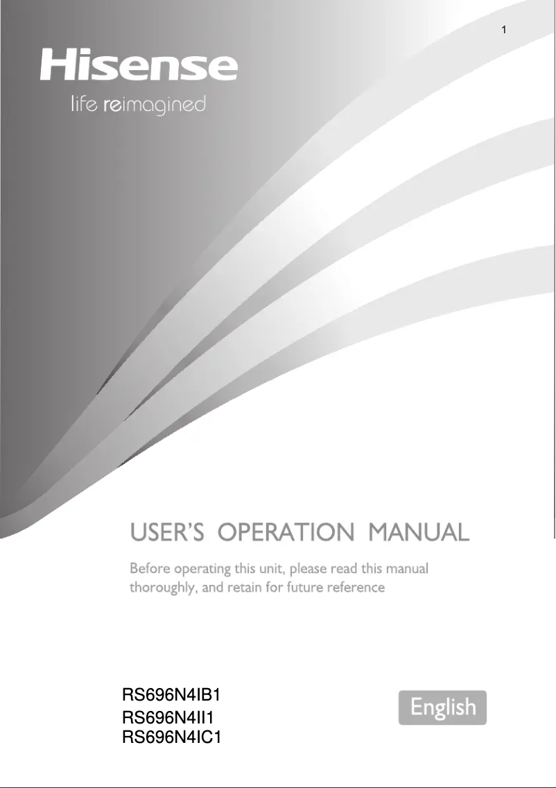 First page image of the manual for RS696N4IC1