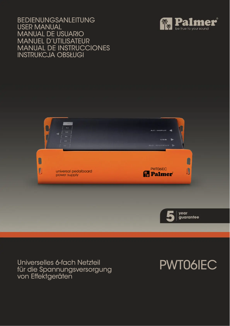 First page image of the manual for PWT06IEC