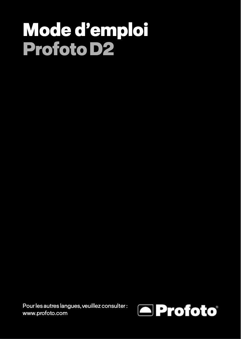 Page 1 of the manual User Manual Profoto D2