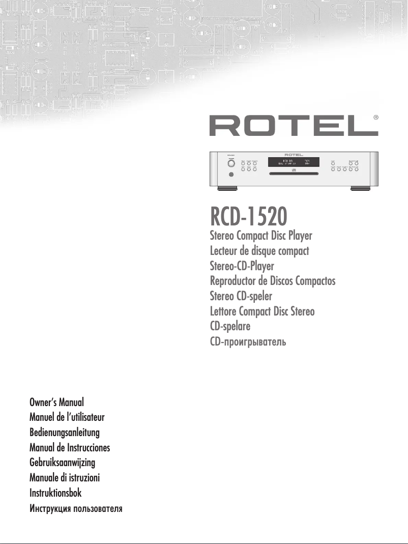 First page image of the manual for RCD-1520 V2