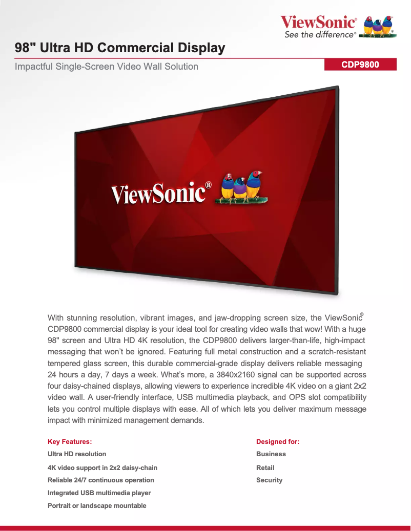 Image de la première page du manuel de l'appareil CDP9800