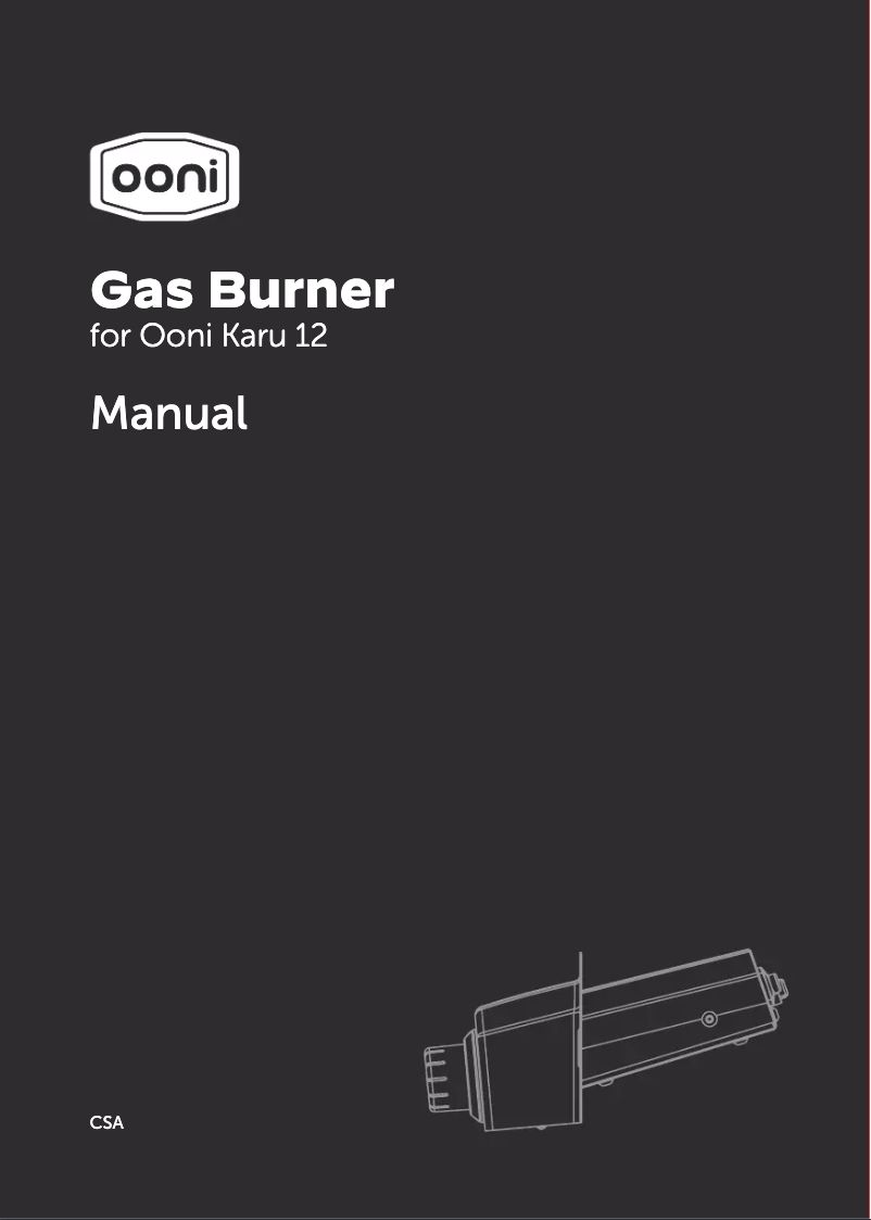 First page image of the manual for Karu 12 Gas Burner