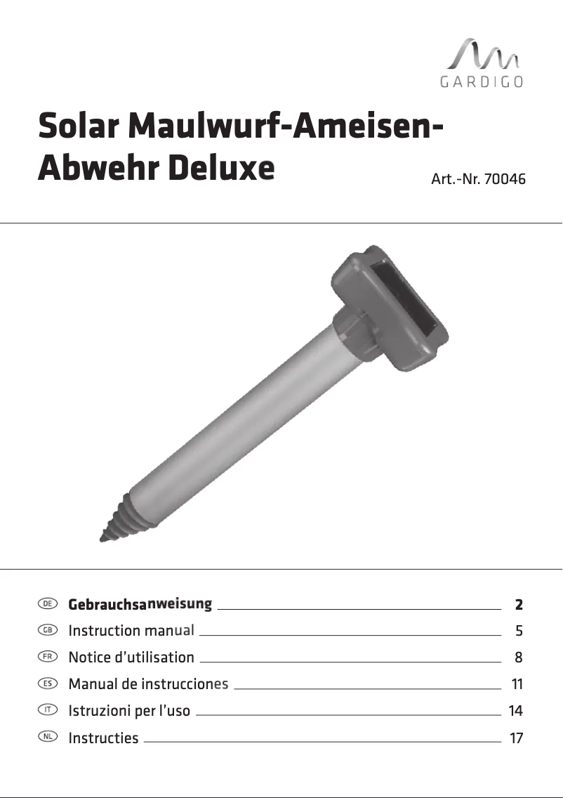 First page image of the manual for 70046