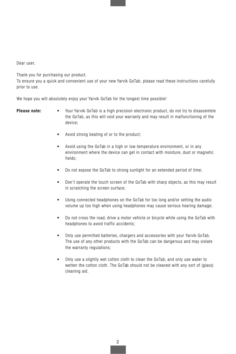 First page image of the manual for TAB220