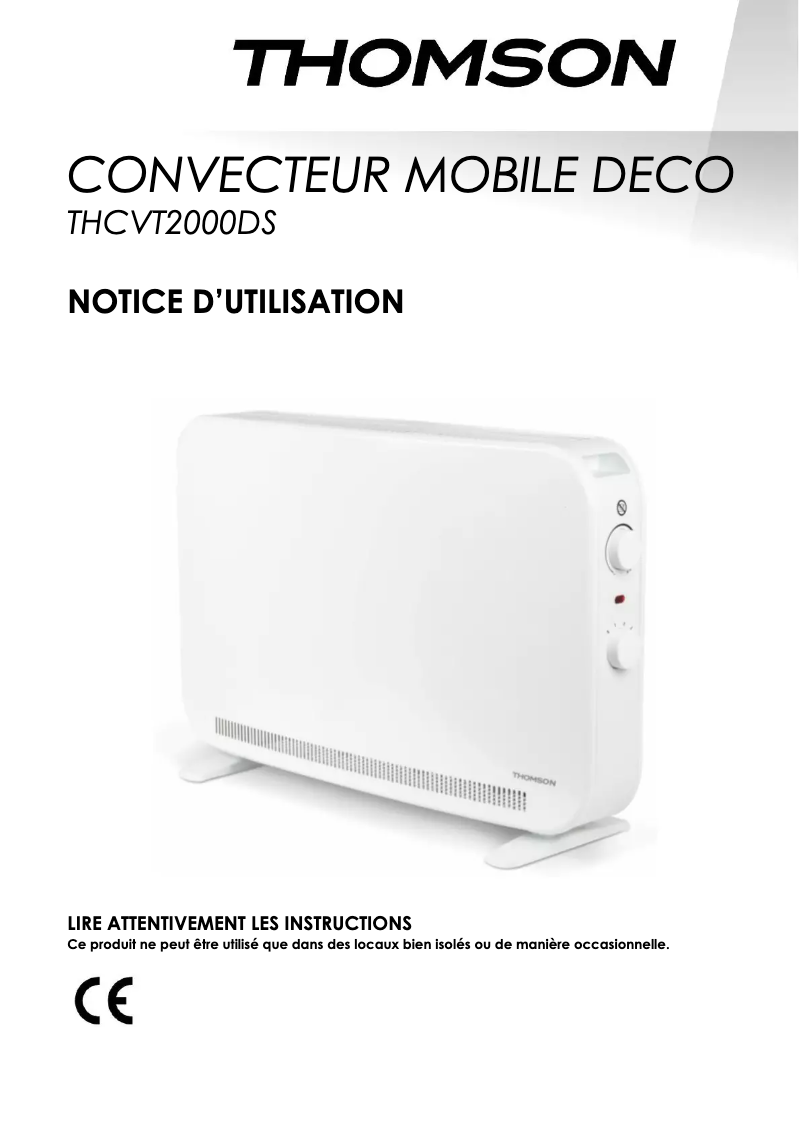 First page image of the manual for THCVT2000DS