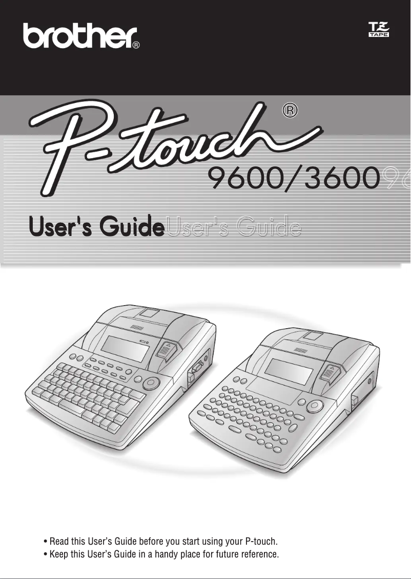 First page image of the manual for P-Touch 3600