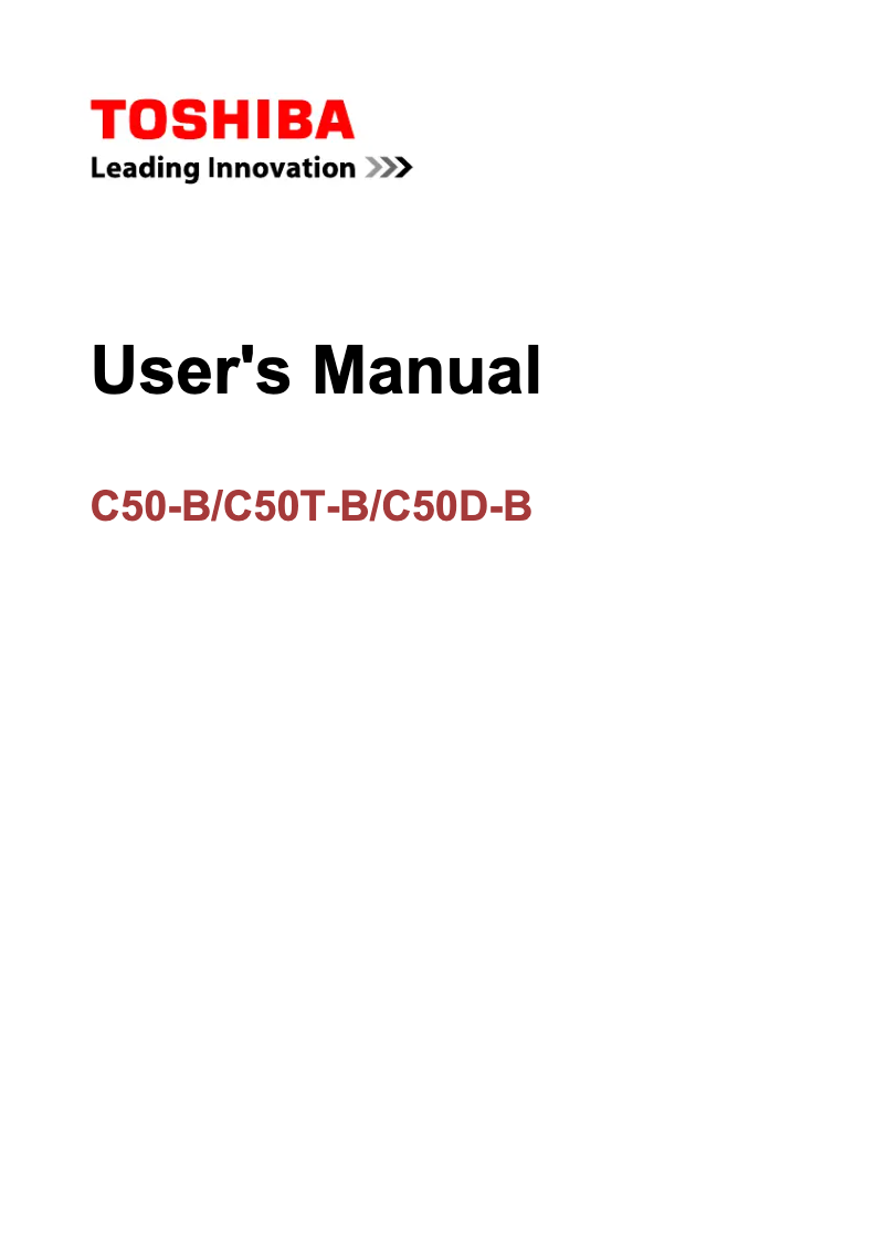 First page image of the manual for Satellite C50T-B