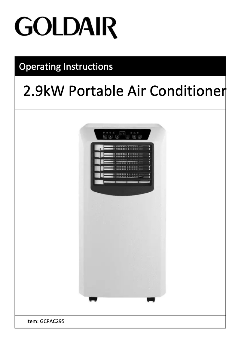 First page image of the manual for GCPAC295