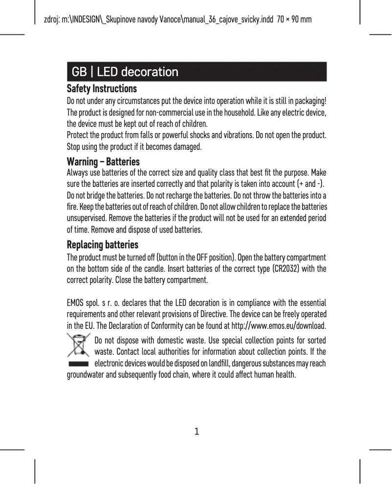 First page image of the manual for DCCV13