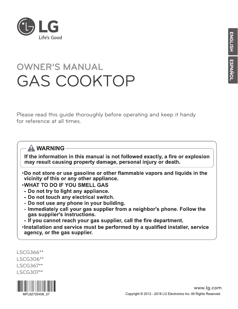 Page 1 of the manual User Manual LG LSCG367BD