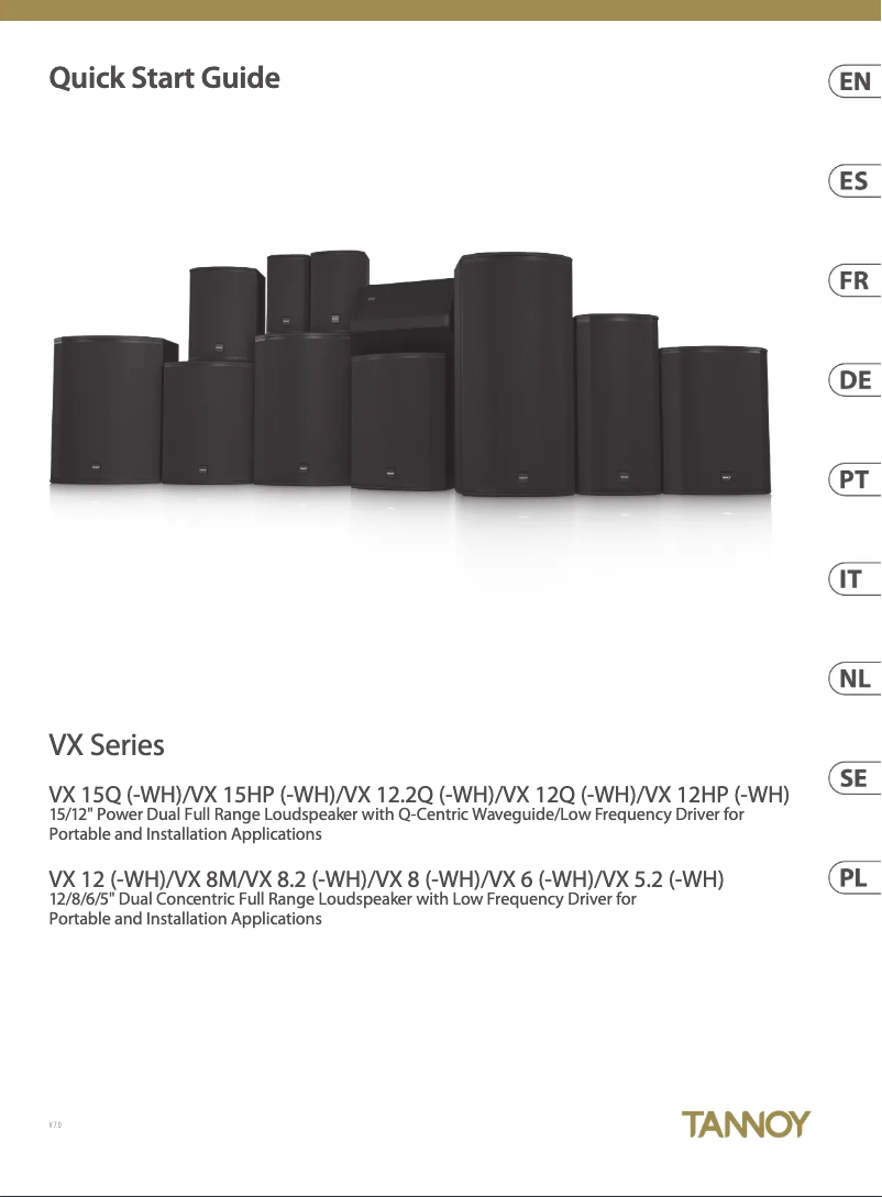 Page 1 of the manual Quick Start Guide Tannoy VX 5.2