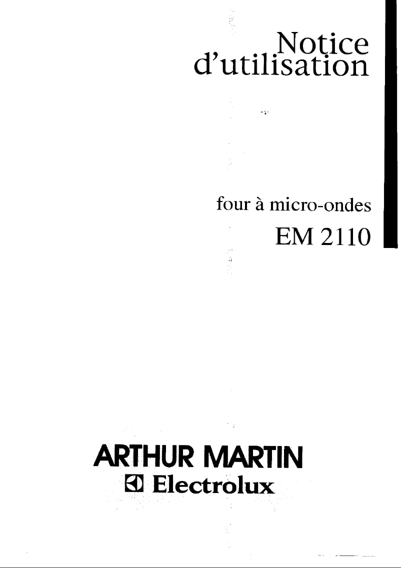 Page 1 of the manual User Manual Arthur Martin-Electrolux EM2110