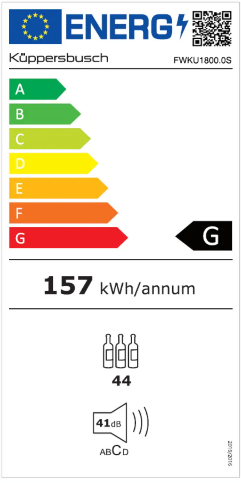 Page 1 of the manual Energy Label Küppersbusch FWKU1800.0S