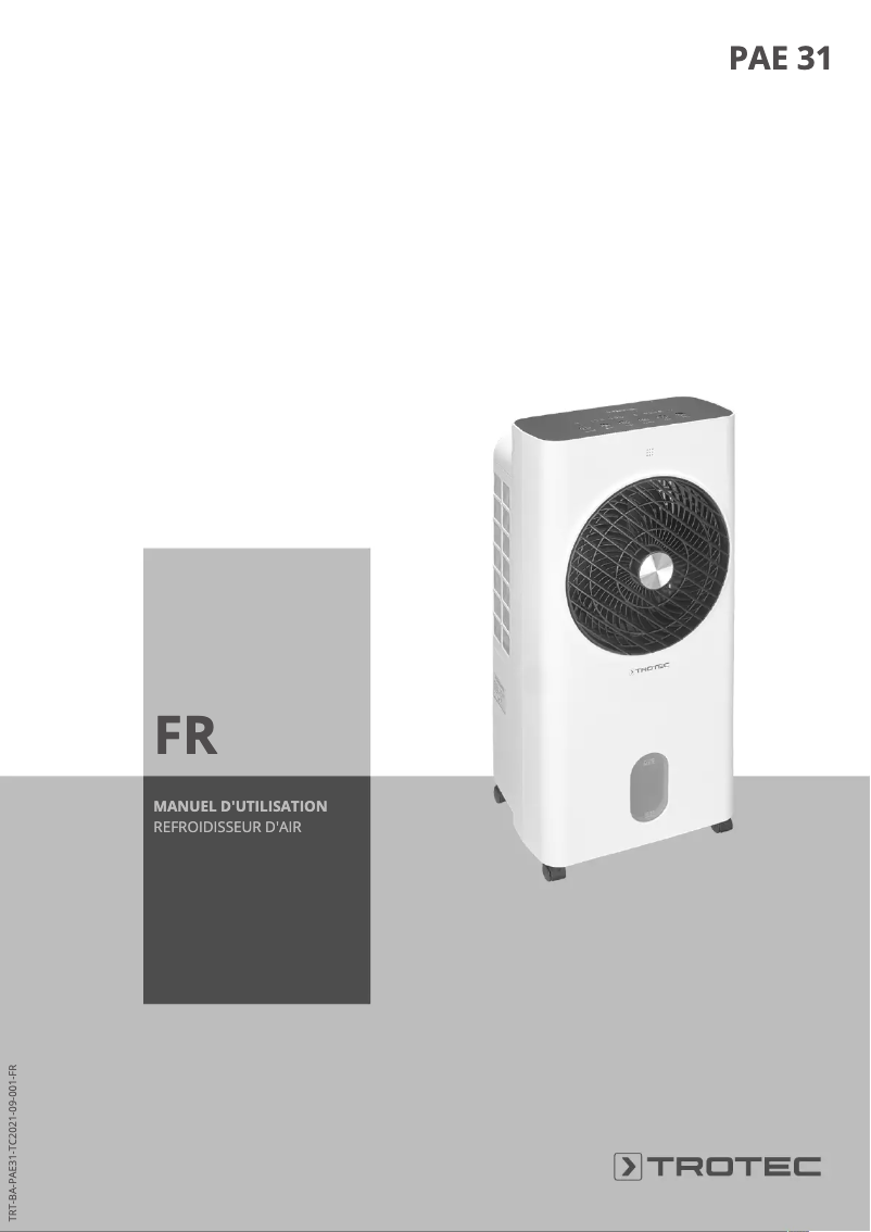 Page 1 of the manual User Manual Trotec PAE 31