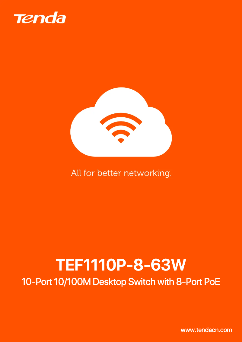 Page 1 of the manual Technical Sheet Tenda TEF1110P-8-63W
