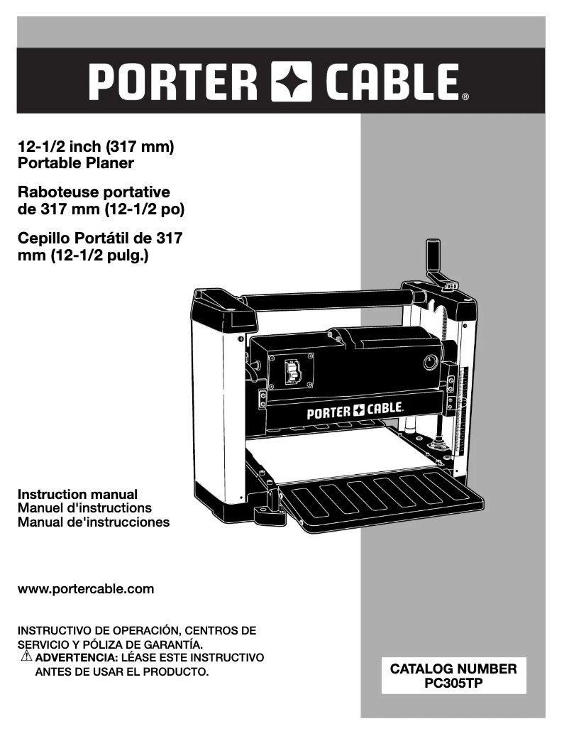 Page 1 of the manual User Manual Porter-Cable PC305TP