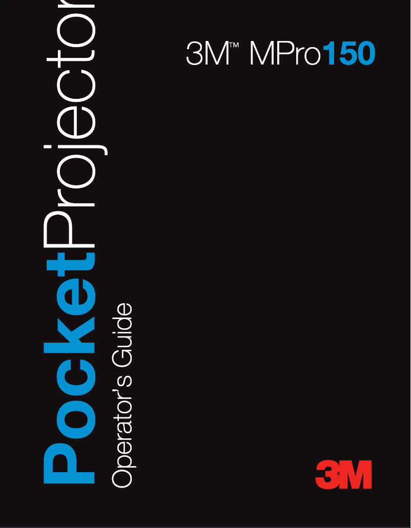 Page 1 of the manual User Manual 3M MPro 150