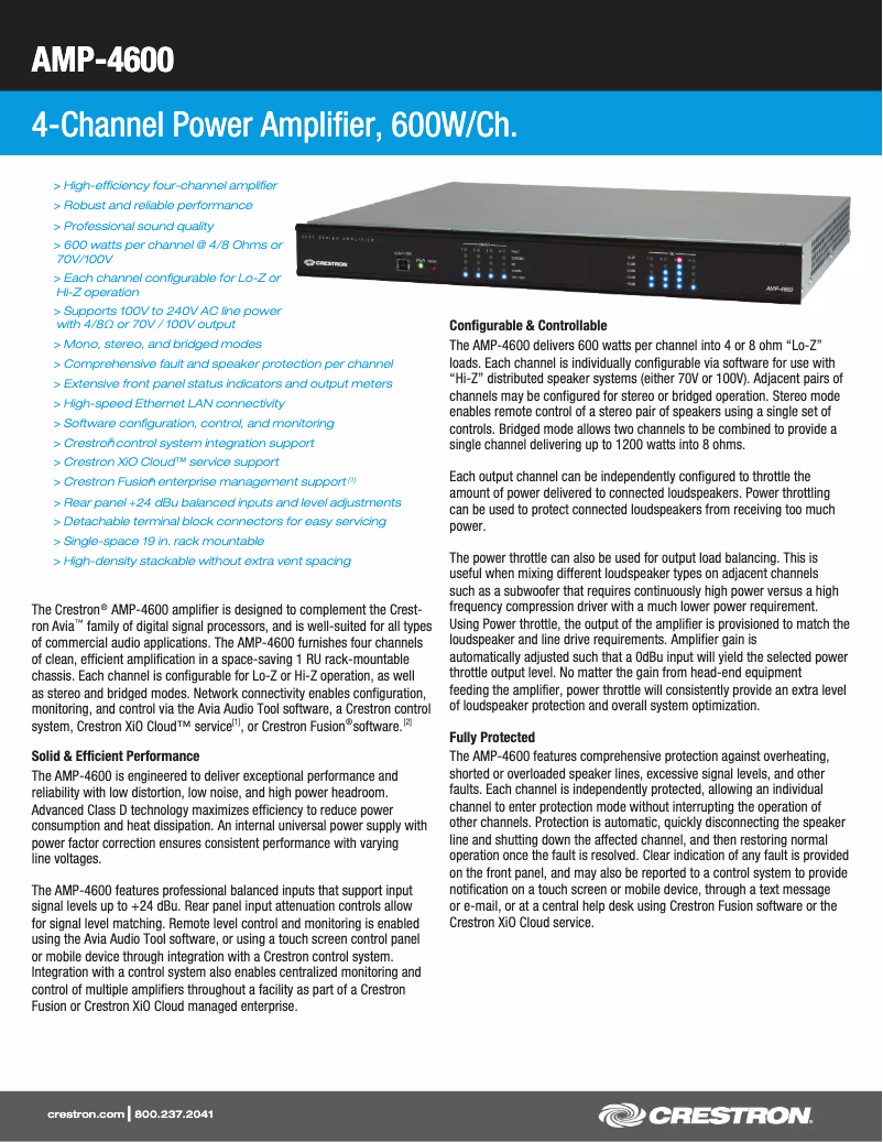 Image de la première page du manuel de l'appareil AMP-4600