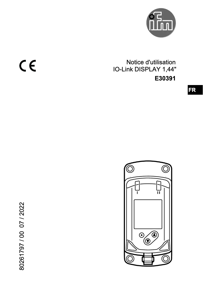 Page 1 of the manual User Manual IFM E30391