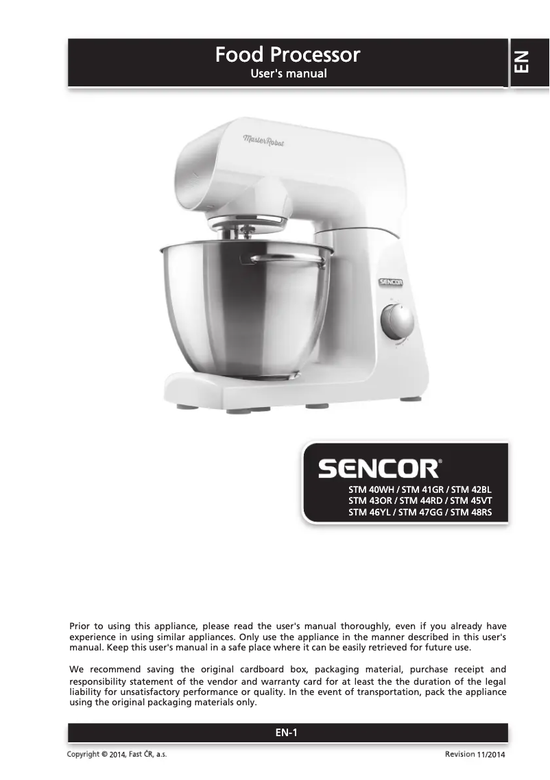 First page image of the manual for STM 42BL