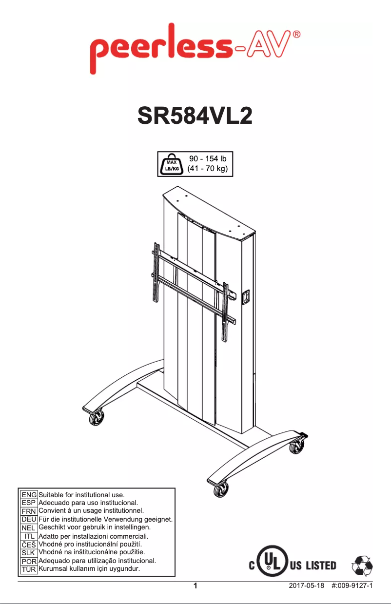 Page 1 of the manual User Manual Peerless-AV SR598