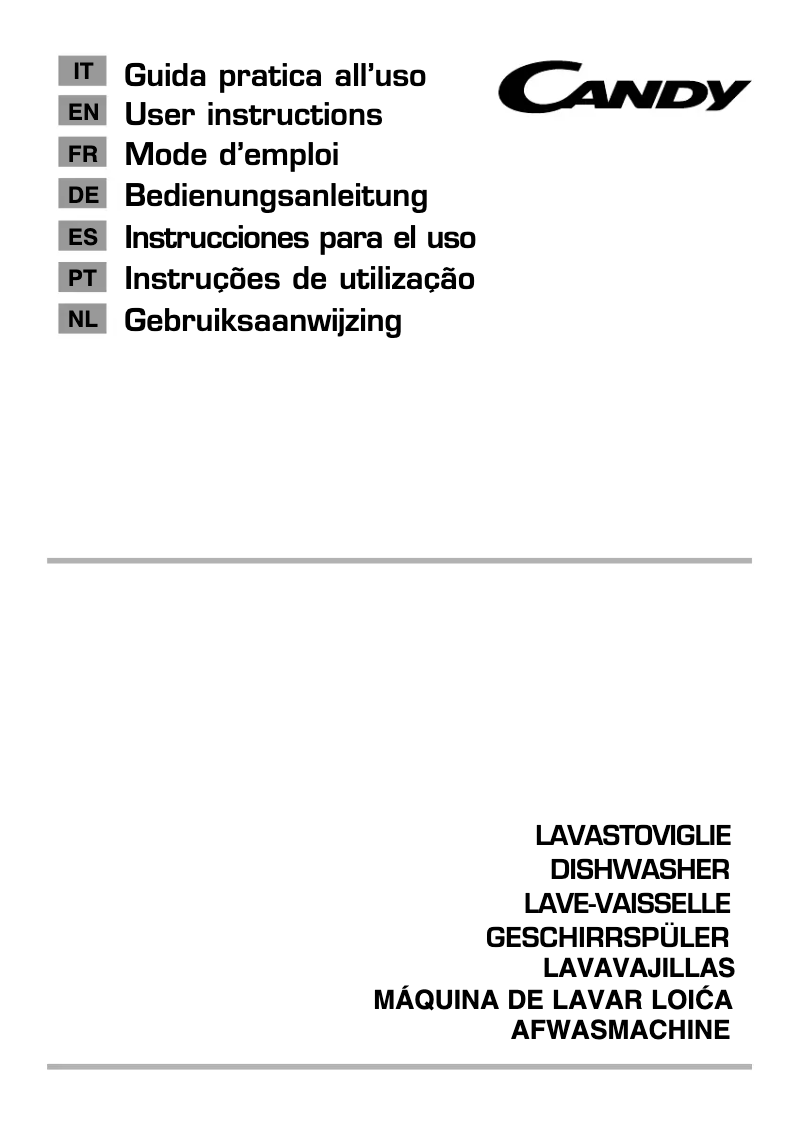 Page 1 of the manual User Manual Candy CDS 1LS38B