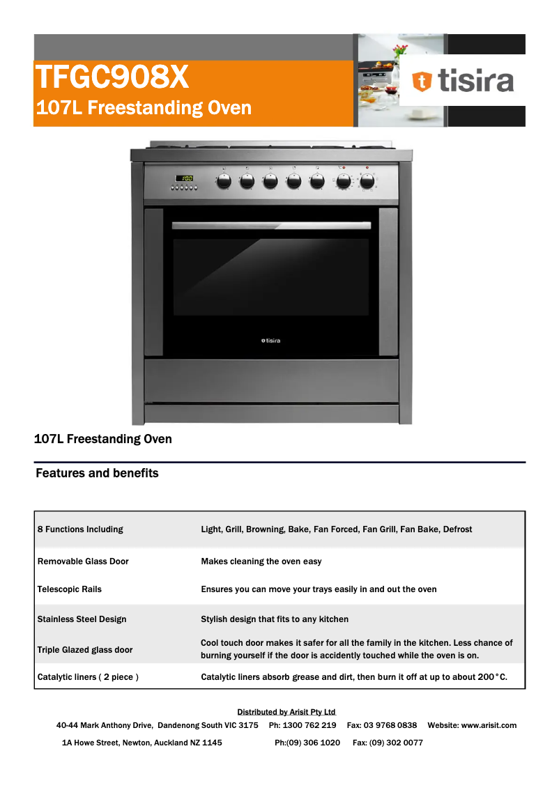 First page image of the manual for TFGC908X
