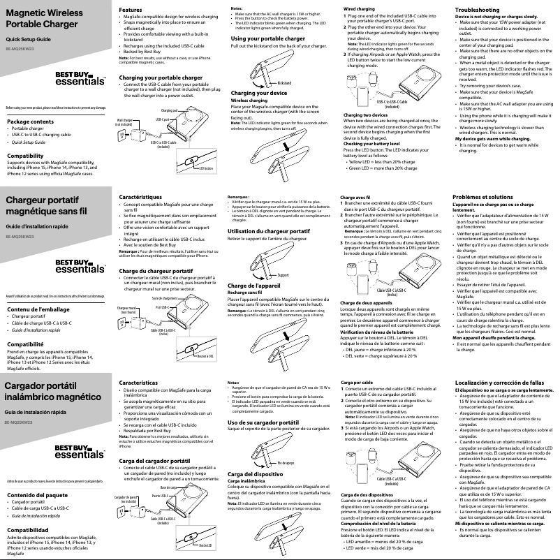 First page image of the manual for BE-MQ25KW23