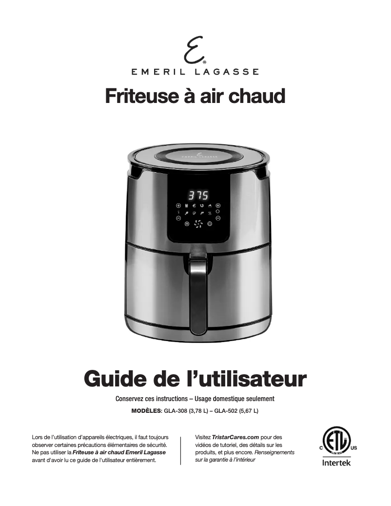 First page image of the manual for AirFryer GLA-502