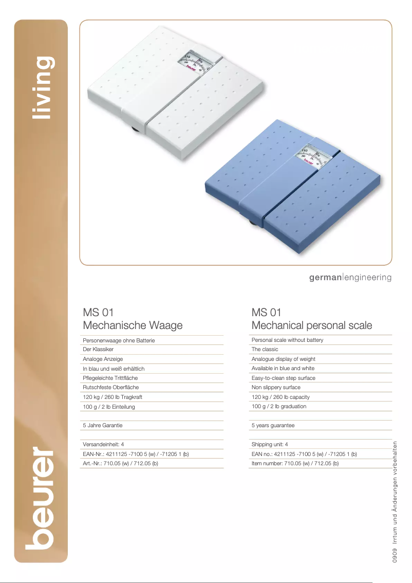 First page image of the manual for MS 01