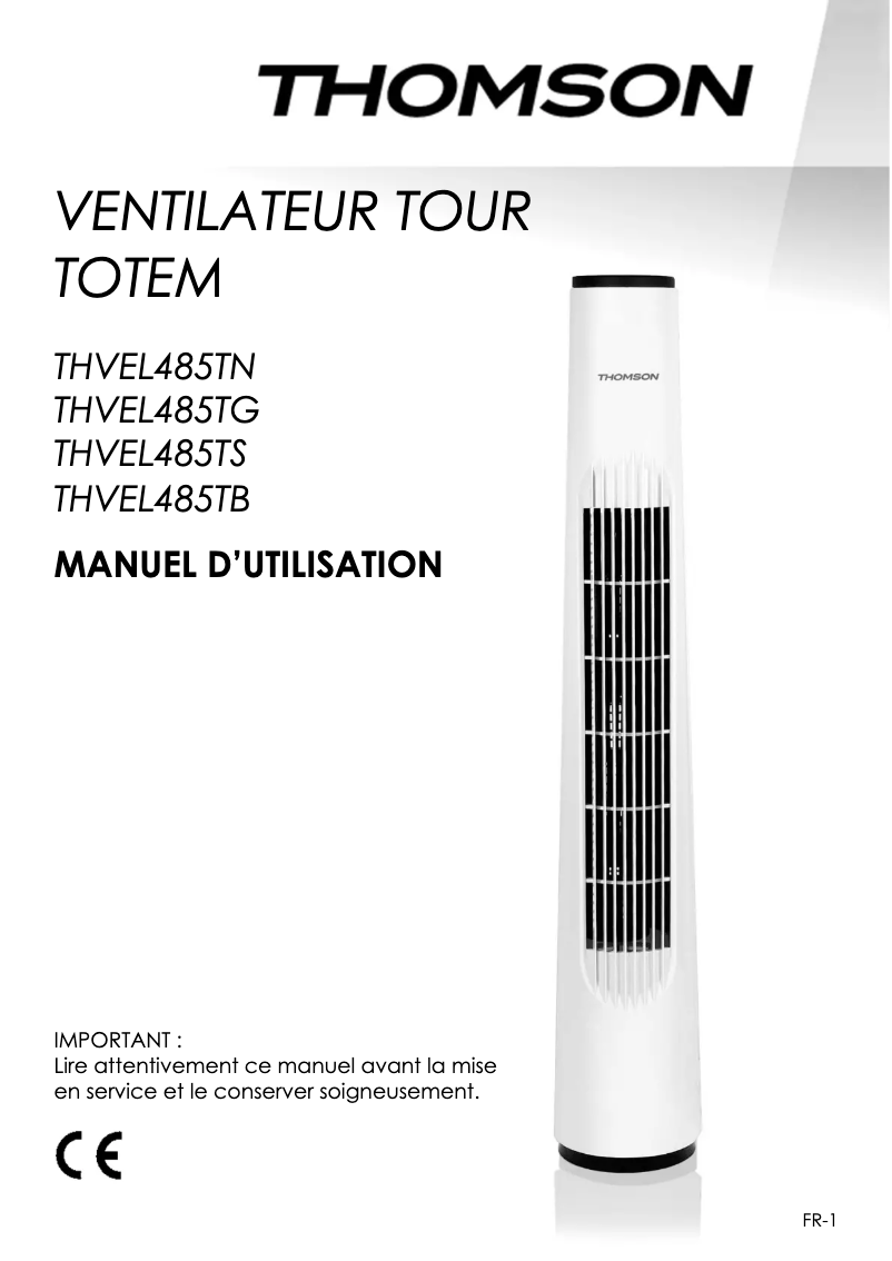 First page image of the manual for THVEL485TS