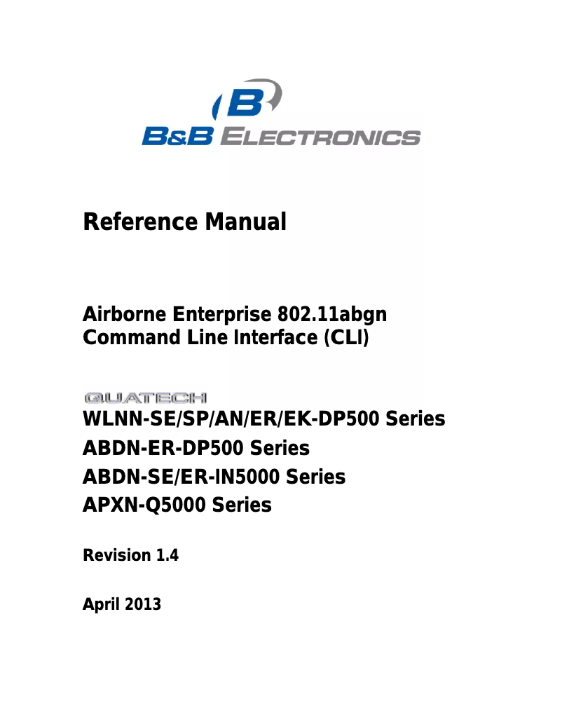 First page image of the manual for APXN-Q5420