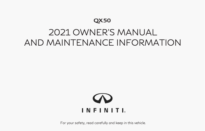 Page 1 of the manual User Manual Infiniti QX50 (2021)