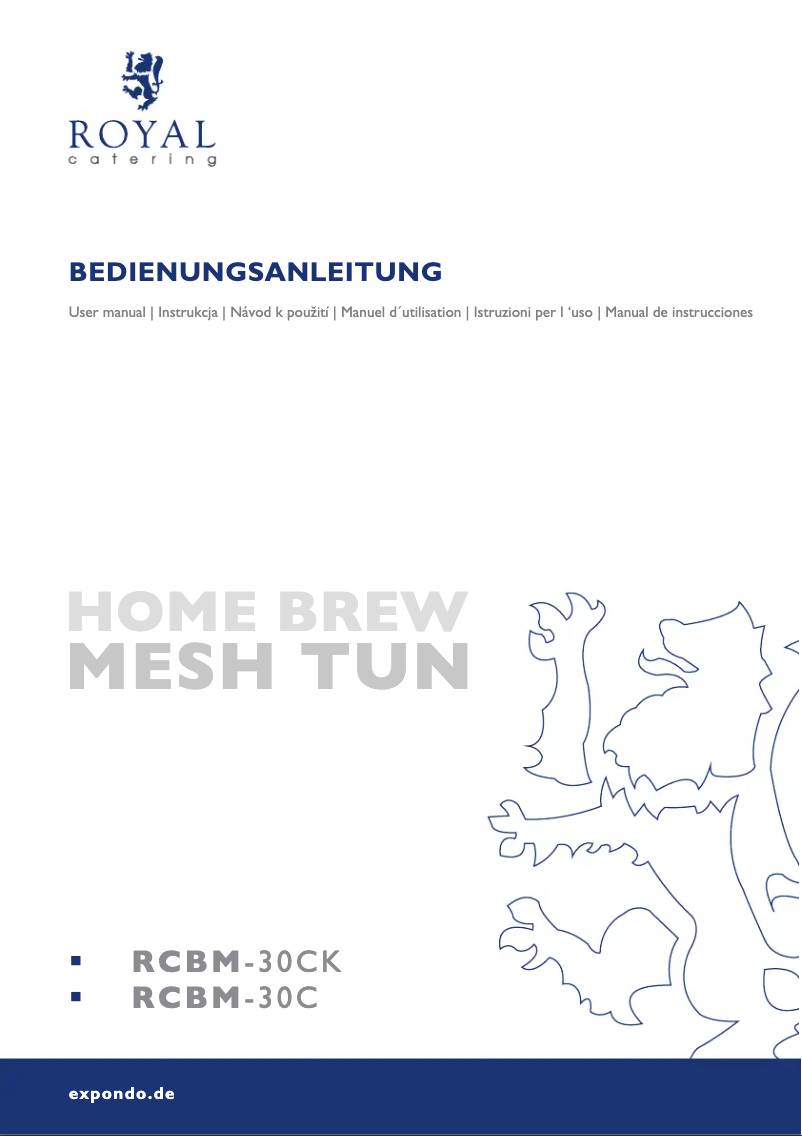 Page 1 of the manual User Manual Royal Catering RCBM-30CK
