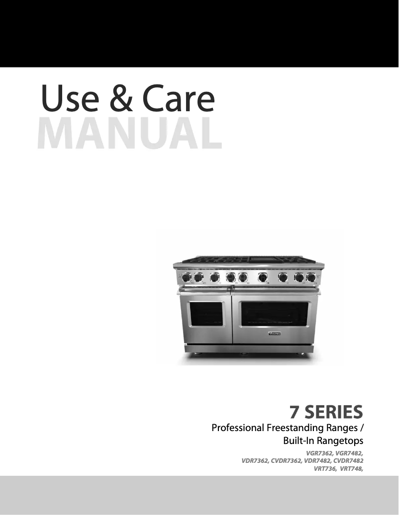 Page 1 of the manual Use and Maintenance Manual Viking VDR74826GGGLP